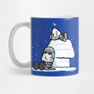 Funny Cute Sci-fi Winter Snow Soldier Cartoon Parody Mug